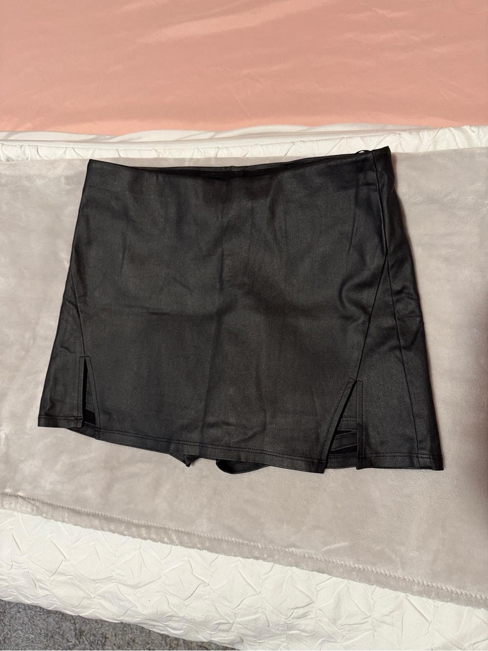 Windsor Black Mini Skirt with Front Slits